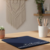 Script Name Minimalist Navy Blue Mousepad