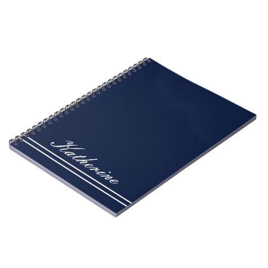 Script Name Minimalist Navy Blue Notizblock (Linke Seite)