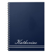 Script Name Minimalist Navy Blue Notizblock (Vorderseite)