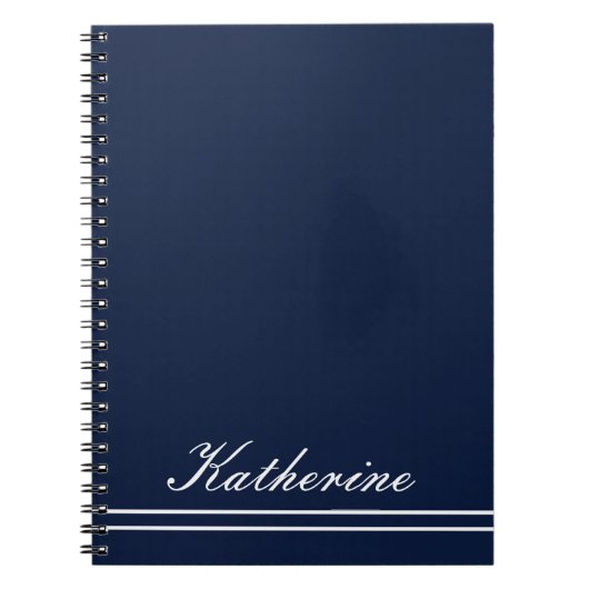 Script Name Minimalist Navy Blue Notizblock (Vorderseite)