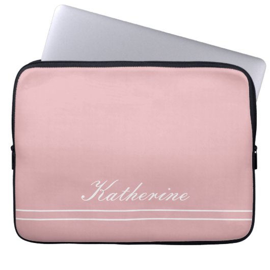Script Name Minimalist Pink Laptopschutzhülle (Vorderseite)