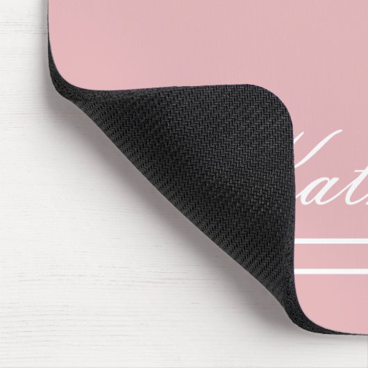 Script Name Minimalist Pink Mousepad (Ecke)