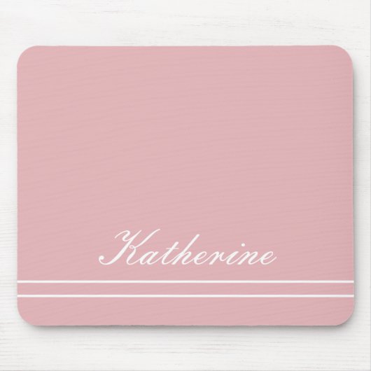 Script Name Minimalist Pink Mousepad (Vorne)