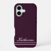 Script Name Minimalist Plum iPhone 16 Hülle (Rückseite)
