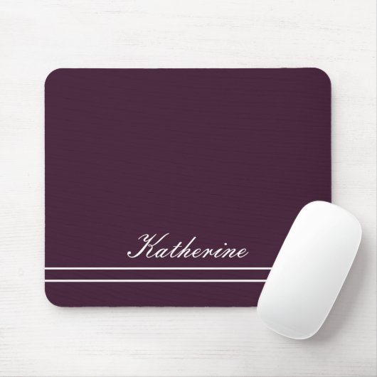 Script Name Minimalist Plum Mousepad (Mit Mouse)