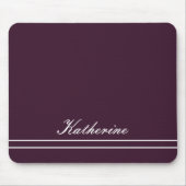 Script Name Minimalist Plum Mousepad (Vorne)