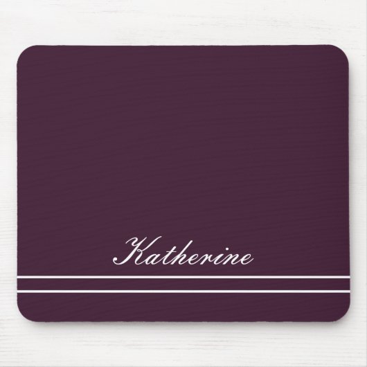 Script Name Minimalist Plum Mousepad (Vorne)