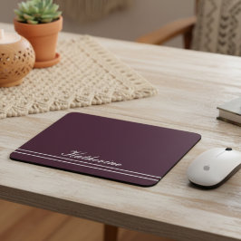 Script Name Minimalist Plum Mousepad