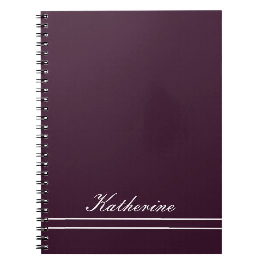 Script Name Minimalist Plum Notizblock (Vorderseite)