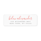 Script Name Personalisiert Coral Rücksendeadresse (Vorne)