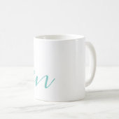 Script Name Personalisiert Custom Aqua Blue Tasse  (VorderseiteRechts)
