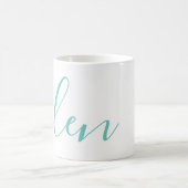 Script Name Personalisiert Custom Aqua Blue Tasse  (Mittel)