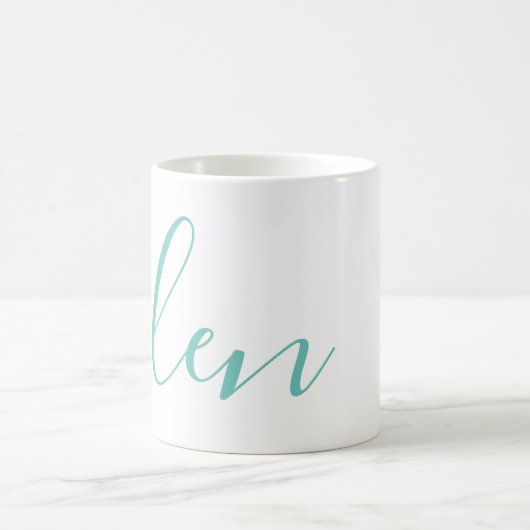 Script Name Personalisiert Custom Aqua Blue Tasse  (Mittel)