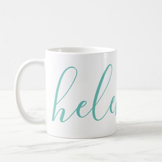 Script Name Personalisiert Custom Aqua Blue Tasse  (Links)