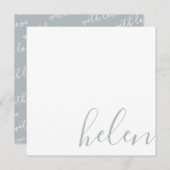 Script Name Personalisiert Grau Mitteilungskarte (Vorne/Hinten)