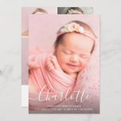 Script Name Simple Modern Baby Birth Ankündigung (Vorne/Hinten)