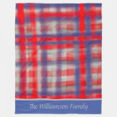 Script Name tartan rot grau moderne Aquarell Fleecedecke (Vorderseite)