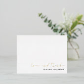 Script Name Wedding Liebe dank Real Foil Postcard Folie Einladungspostkarte (Stehend vorne)