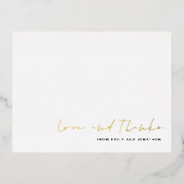 Script Name Wedding Liebe dank Real Foil Postcard Folie Einladungspostkarte