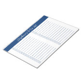 Script Navy Blue 8.5x11 Two Column Checklist Notizblock (angewinkelt)