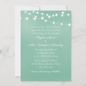 Script Neo Mint Aquamarine White String Lights Hoc Einladung (Vorderseite)