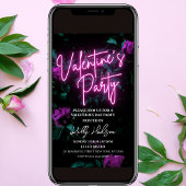 Script Neon Valentine's Day Party Einladung
