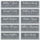 Script Off-Black Wedding Guest Address Labels (Vorderseite)