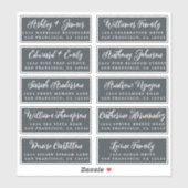 Script Off-Black Wedding Guest Address Labels (Blatt)