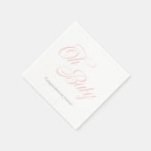 Script Oh Baby | Babydusche | Es ist ein Mädchen Serviette (Ecke)