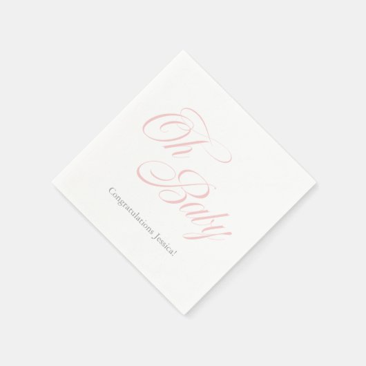 Script Oh Baby | Babydusche | Es ist ein Mädchen Serviette (Ecke)