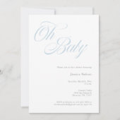 Script Oh Baby Boy Dusche Einladung (Vorderseite)