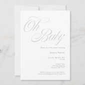 Script Oh Baby Geschlecht neutrale Dusche Einladun Einladung (Vorderseite)