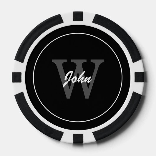 Script One Letter Monogram Pokerchips (Vorderseite)
