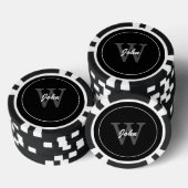 Script One Letter Monogram Pokerchips (Stapel)