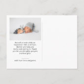 Script Our Little Miracle 2 Fotos Birth Ankündigungspostkarte (Rückseite)