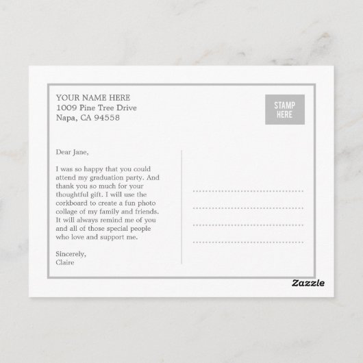 Script Overlay-Abschluss Danke-Karte Postkarte (Rückseite)