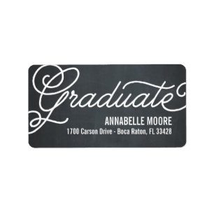 Script Overlay Abschluss Labels - Chalkboard Adressaufkleber