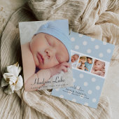 Script Overlay Blue Baby Boy Multi Foto Birth Ankündigung