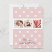 Script Overlay Pink Baby Girl Multi Foto Birth Ankündigung (Rückseite)