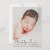 Script Overlay Pink Baby Girl Multi Foto Birth Ankündigung (Vorderseite)