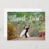 Script Overlay Wedding Foto Vielen Dank Postkarte (Vorne/Hinten)
