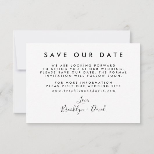 Script Pampas Grass Wedding Save the Date Card Einladung (Rückseite)