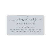 Script Pastel Blue Wedding Rücksendeadresse Adressaufkleber (Vorne)