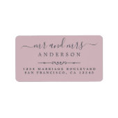 Script Pastel Lila Wedding Rücksendeadresse Adressaufkleber (Vorne)