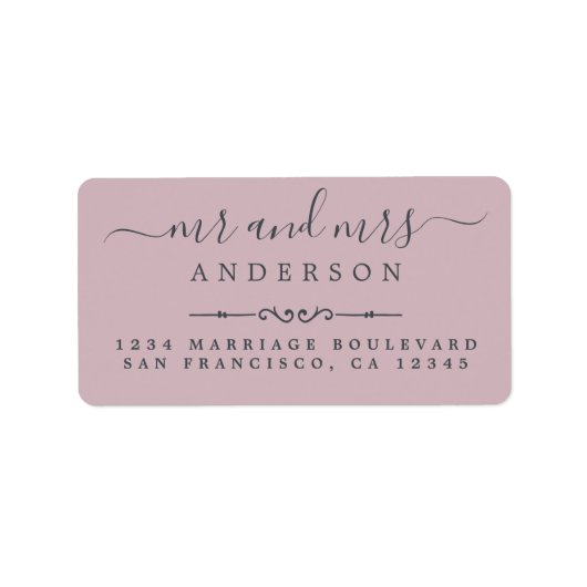 Script Pastel Lila Wedding Rücksendeadresse Adressaufkleber (Vorne)