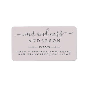 Script Pastel Lila Wedding Rücksendeadresse Adressaufkleber