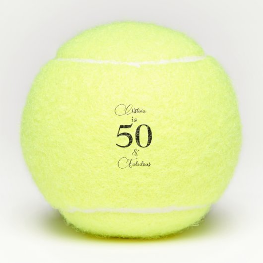 Script Personalisiert 50 & Fabulous Tennis Ball (Vorderseite)