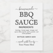 Script Personalisierte GRILLEN SAUCE Label Weinetikett (Einzelnes Label)