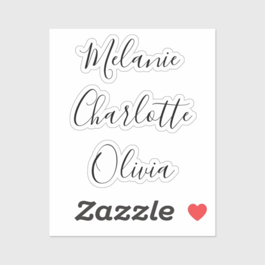 Script Personalized Bridesmaid's Name stickers Aufkleber (Blatt)