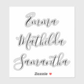  Script Personalized Bridesmaid's Name stickers Aufkleber (Blatt)